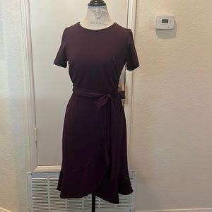 Shelby & Palmer purple dress with bow belt